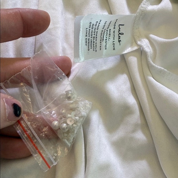 Lulus Glamourous Ever After White Sequin Beaded Backless Maxi Dress Size Small - Picture 8 of 11